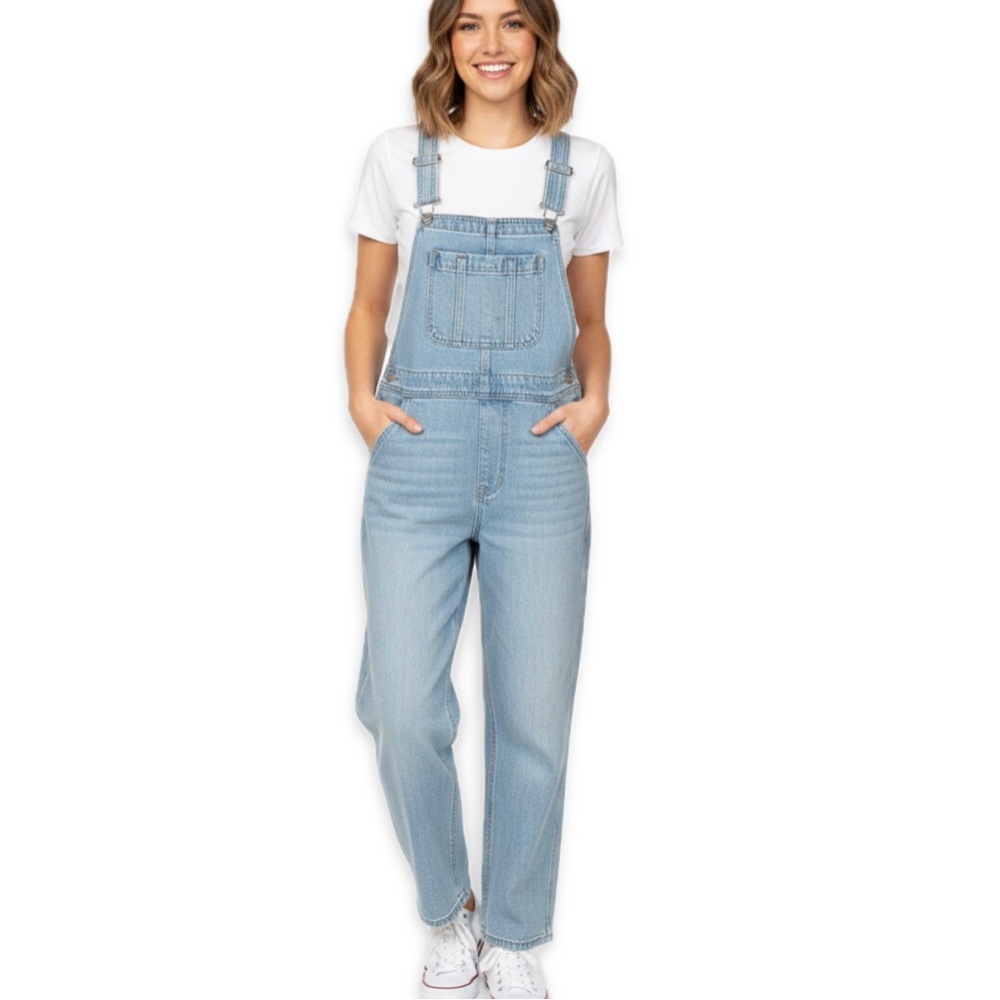Universal Thread Light Wash Denim Overalls